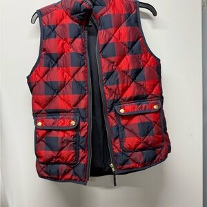 JCREW Red and Blue Quilted Vest